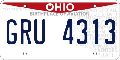 OH license plate GRU4313