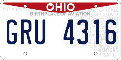 OH license plate GRU4316