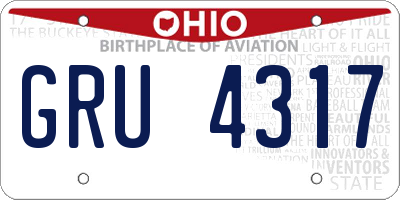OH license plate GRU4317