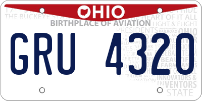 OH license plate GRU4320