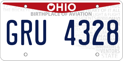 OH license plate GRU4328