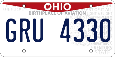 OH license plate GRU4330