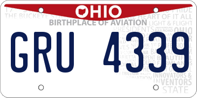 OH license plate GRU4339