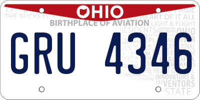 OH license plate GRU4346