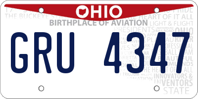 OH license plate GRU4347