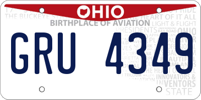 OH license plate GRU4349