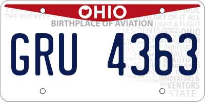 OH license plate GRU4363
