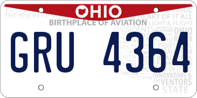 OH license plate GRU4364