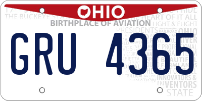 OH license plate GRU4365