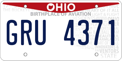 OH license plate GRU4371