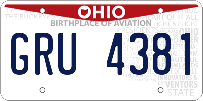OH license plate GRU4381