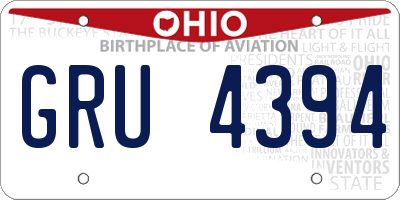 OH license plate GRU4394