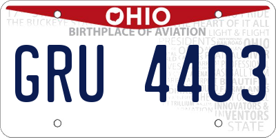 OH license plate GRU4403