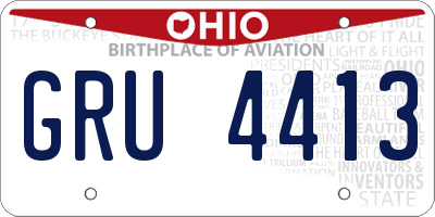 OH license plate GRU4413