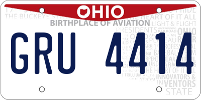 OH license plate GRU4414