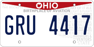OH license plate GRU4417