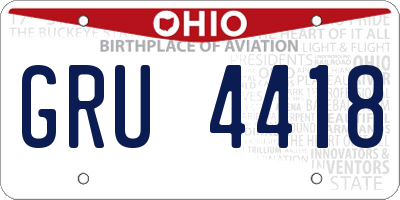 OH license plate GRU4418