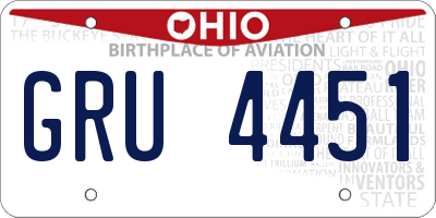 OH license plate GRU4451