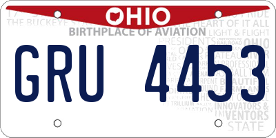 OH license plate GRU4453
