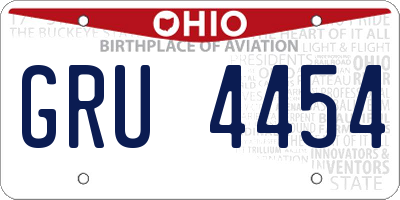 OH license plate GRU4454