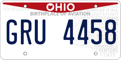 OH license plate GRU4458