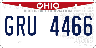 OH license plate GRU4466