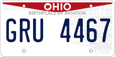 OH license plate GRU4467