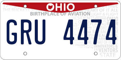 OH license plate GRU4474