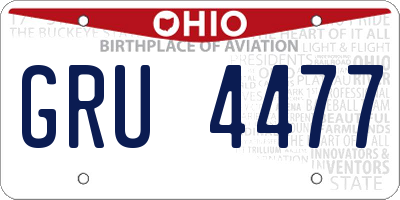 OH license plate GRU4477