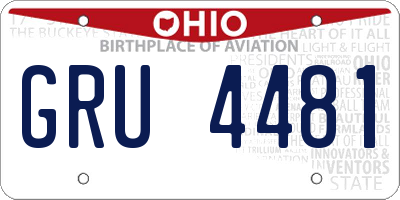 OH license plate GRU4481