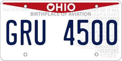 OH license plate GRU4500