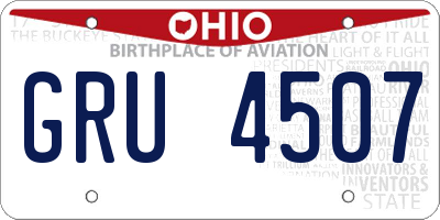 OH license plate GRU4507