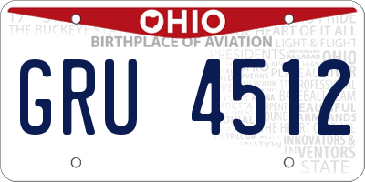 OH license plate GRU4512