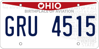 OH license plate GRU4515