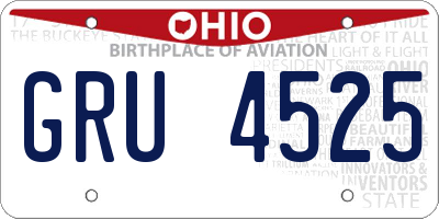 OH license plate GRU4525