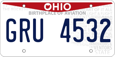 OH license plate GRU4532
