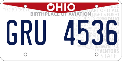 OH license plate GRU4536