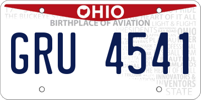 OH license plate GRU4541