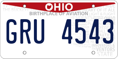 OH license plate GRU4543