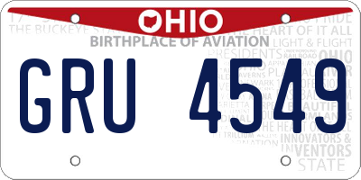 OH license plate GRU4549