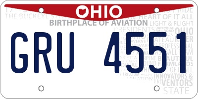 OH license plate GRU4551