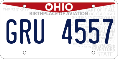 OH license plate GRU4557