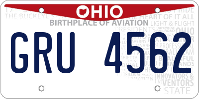 OH license plate GRU4562