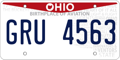 OH license plate GRU4563