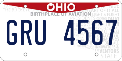OH license plate GRU4567