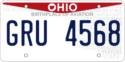 OH license plate GRU4568