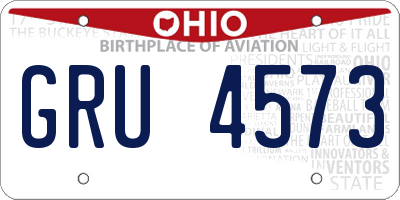 OH license plate GRU4573