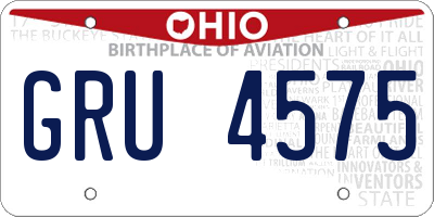 OH license plate GRU4575