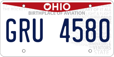 OH license plate GRU4580