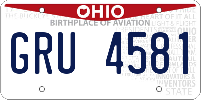 OH license plate GRU4581